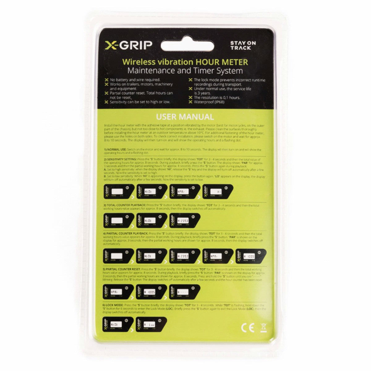 X-GRIP Vibrations-Stundenzähler